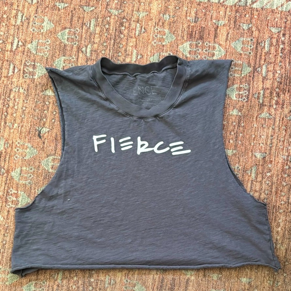 Ence wear- Fierce Gray Sleeveless crop Top